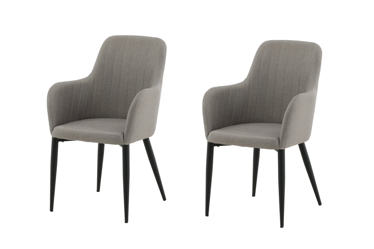 Comfort matstol 2-pack polargrå med svarta ben