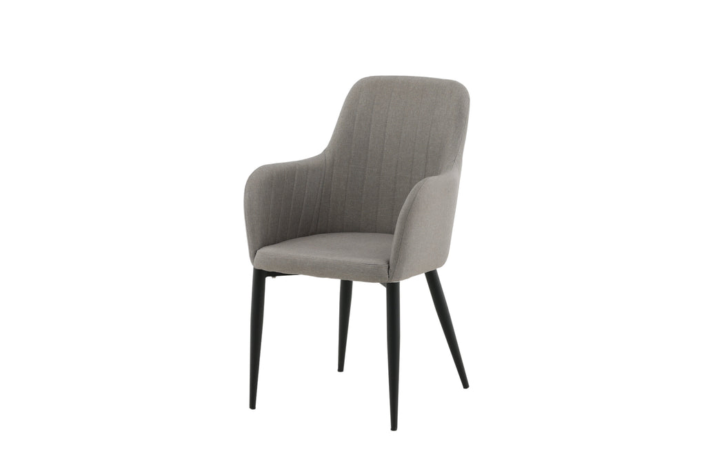 Comfort matstol 2-pack polargrå med svarta ben