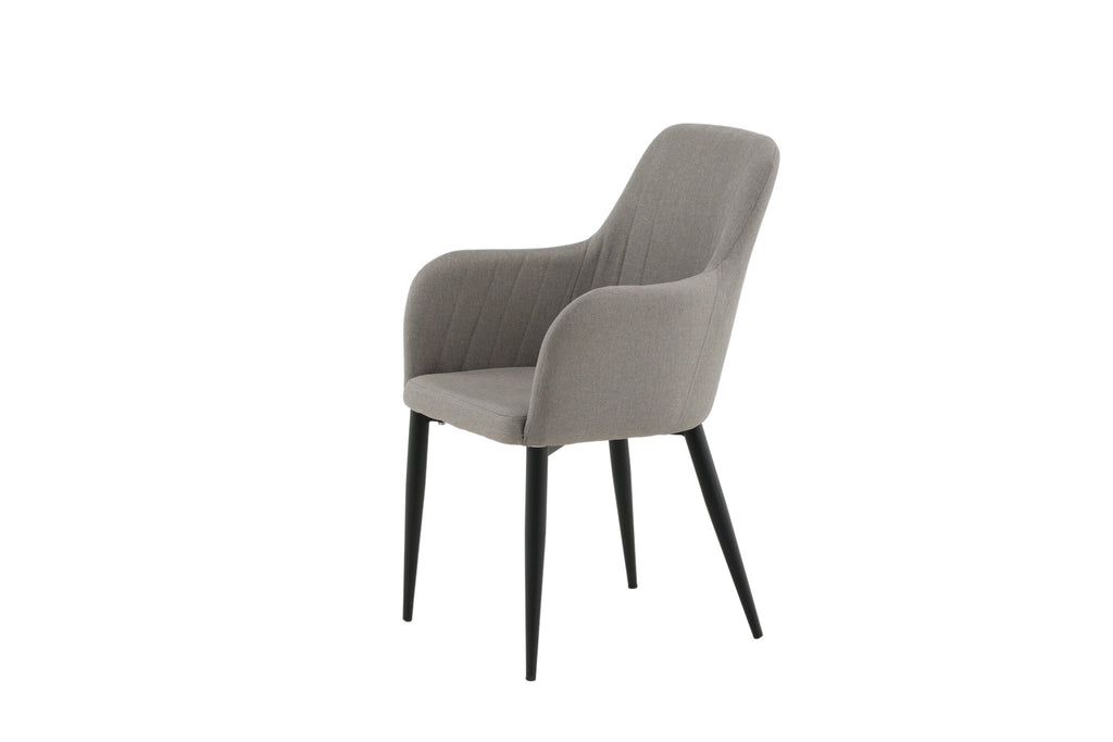 Comfort matstol 2-pack polargrå med svarta ben