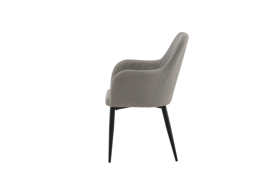 Comfort matstol 2-pack polargrå med svarta ben