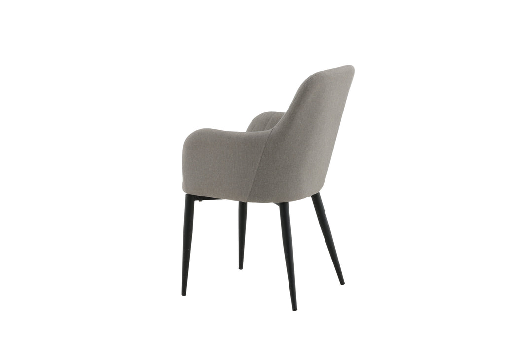 Comfort matstol 2-pack polargrå med svarta ben