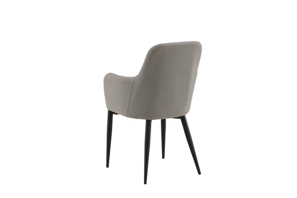 Comfort matstol 2-pack polargrå med svarta ben