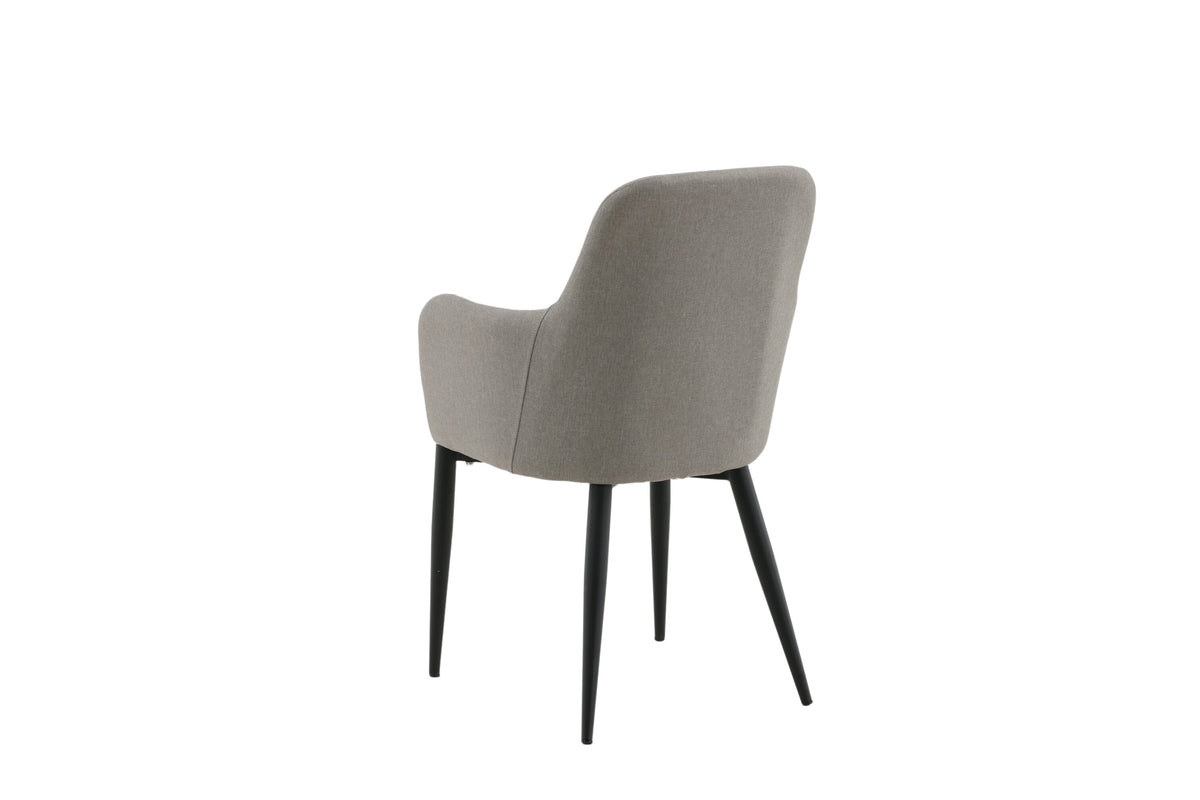 Comfort matstol 2-pack polargrå med svarta ben