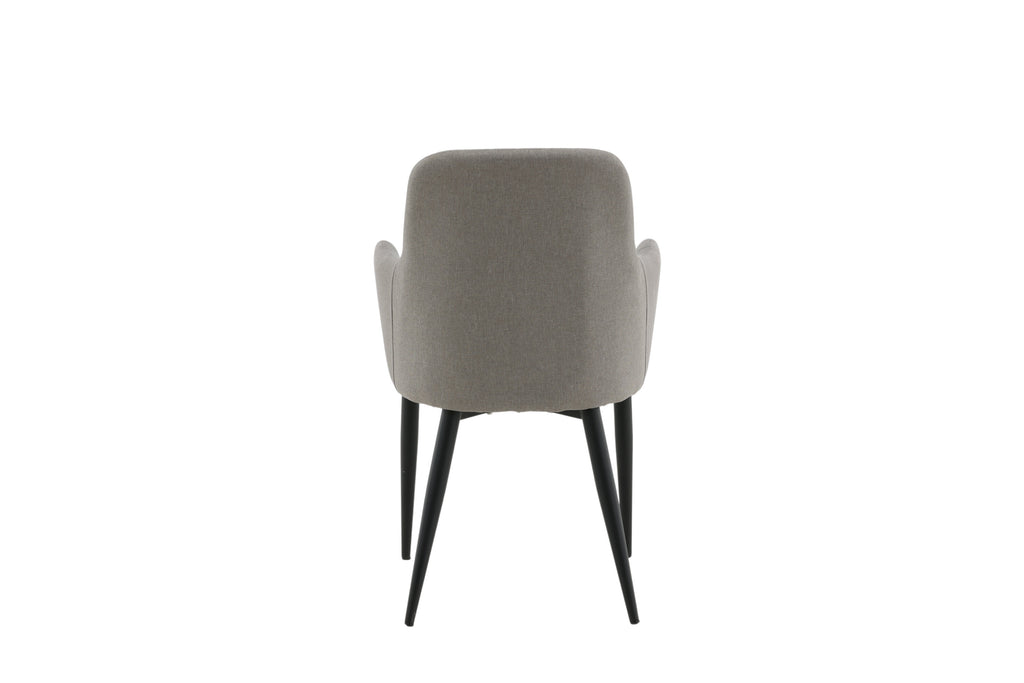 Comfort matstol 2-pack polargrå med svarta ben