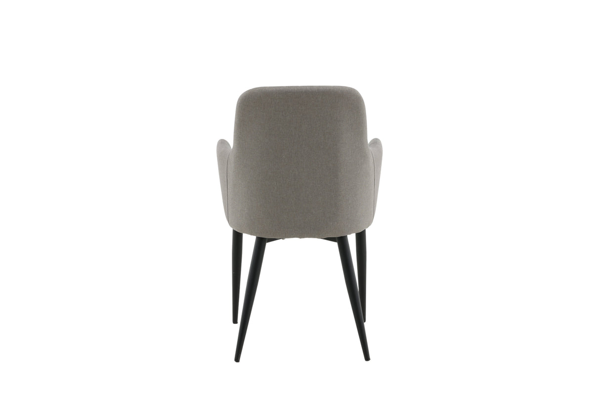 Comfort matstol 2-pack polargrå med svarta ben