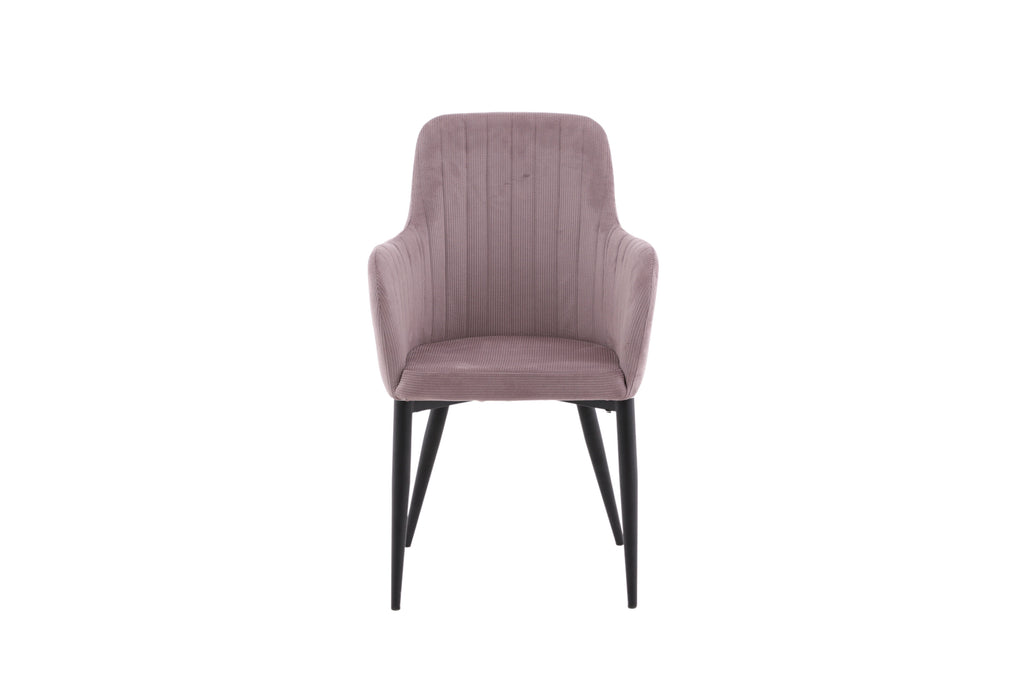 Comfort matstol 2-pack gammelrosa manchester med svarta ben