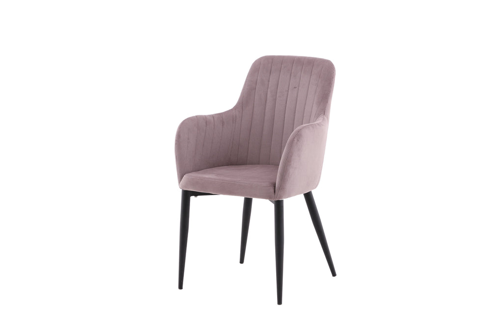 Comfort matstol 2-pack gammelrosa manchester med svarta ben