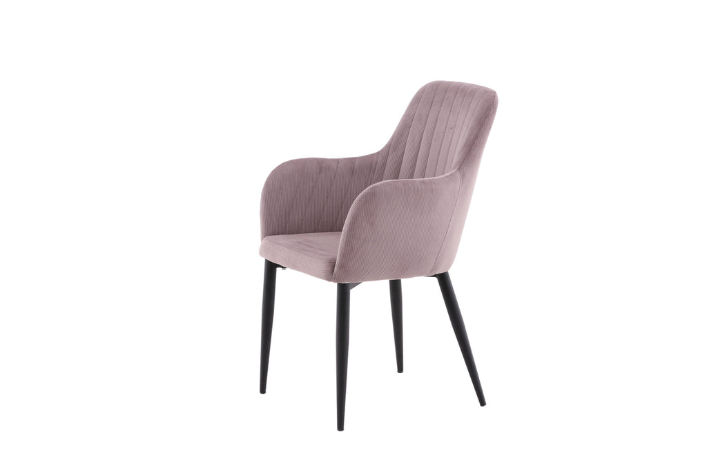 Comfort matstol 2-pack gammelrosa manchester med svarta ben