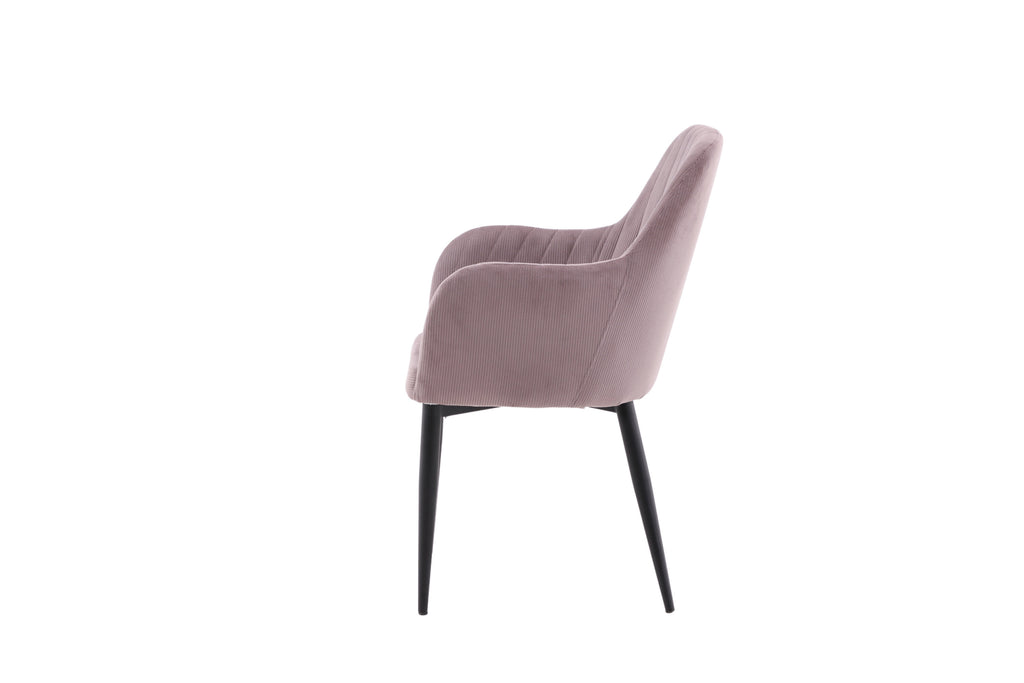 Comfort matstol 2-pack gammelrosa manchester med svarta ben