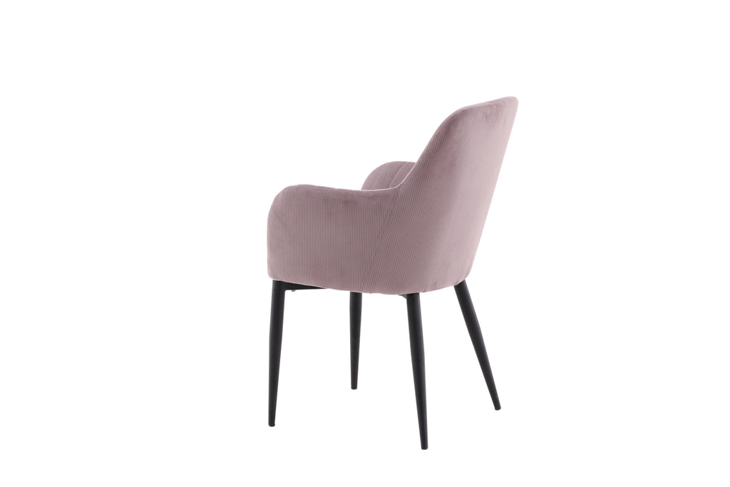 Comfort matstol 2-pack gammelrosa manchester med svarta ben
