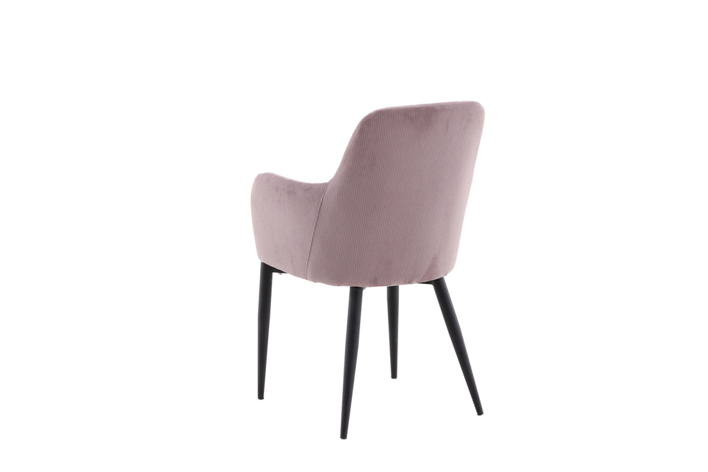 Comfort matstol 2-pack gammelrosa manchester med svarta ben