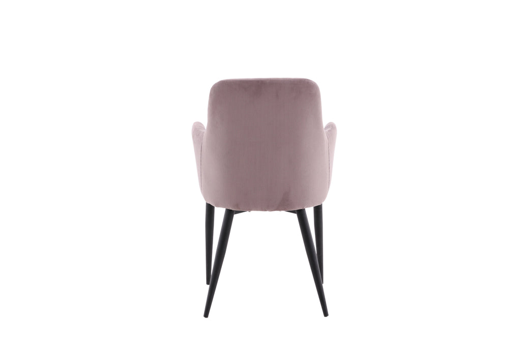 Comfort matstol 2-pack gammelrosa manchester med svarta ben