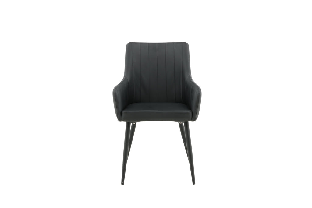 Comfort matstol 2-pack svart med svarta ben