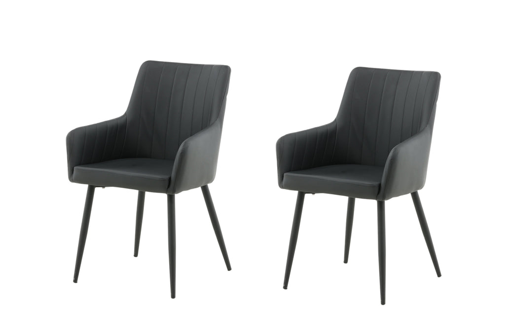 Comfort matstol 2-pack svart med svarta ben