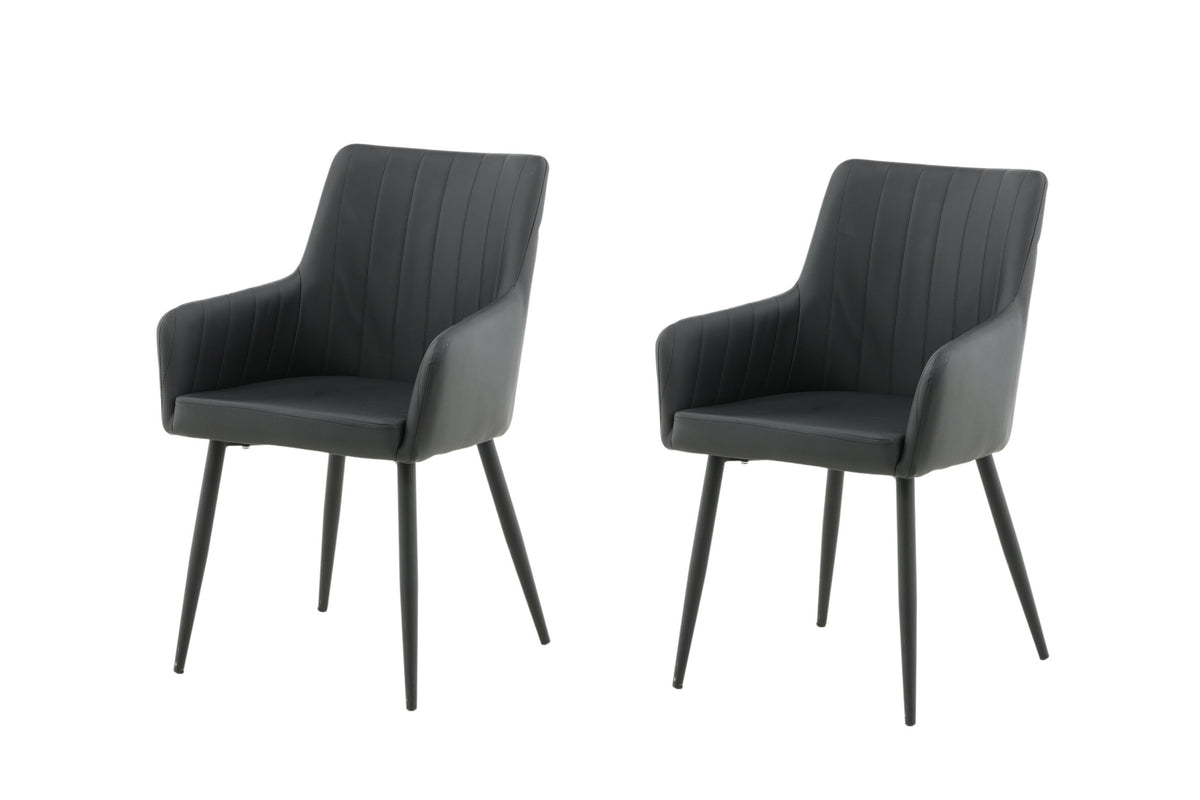 Comfort matstol 2-pack svart med svarta ben