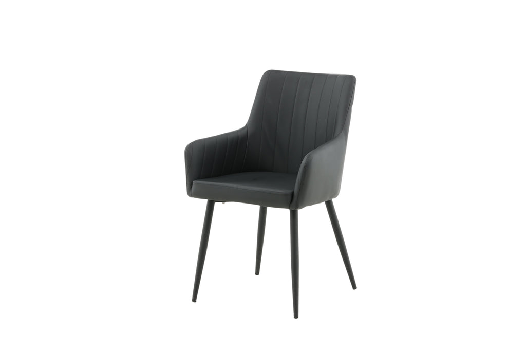 Comfort matstol 2-pack svart med svarta ben