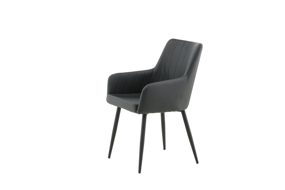 Comfort matstol 2-pack svart med svarta ben