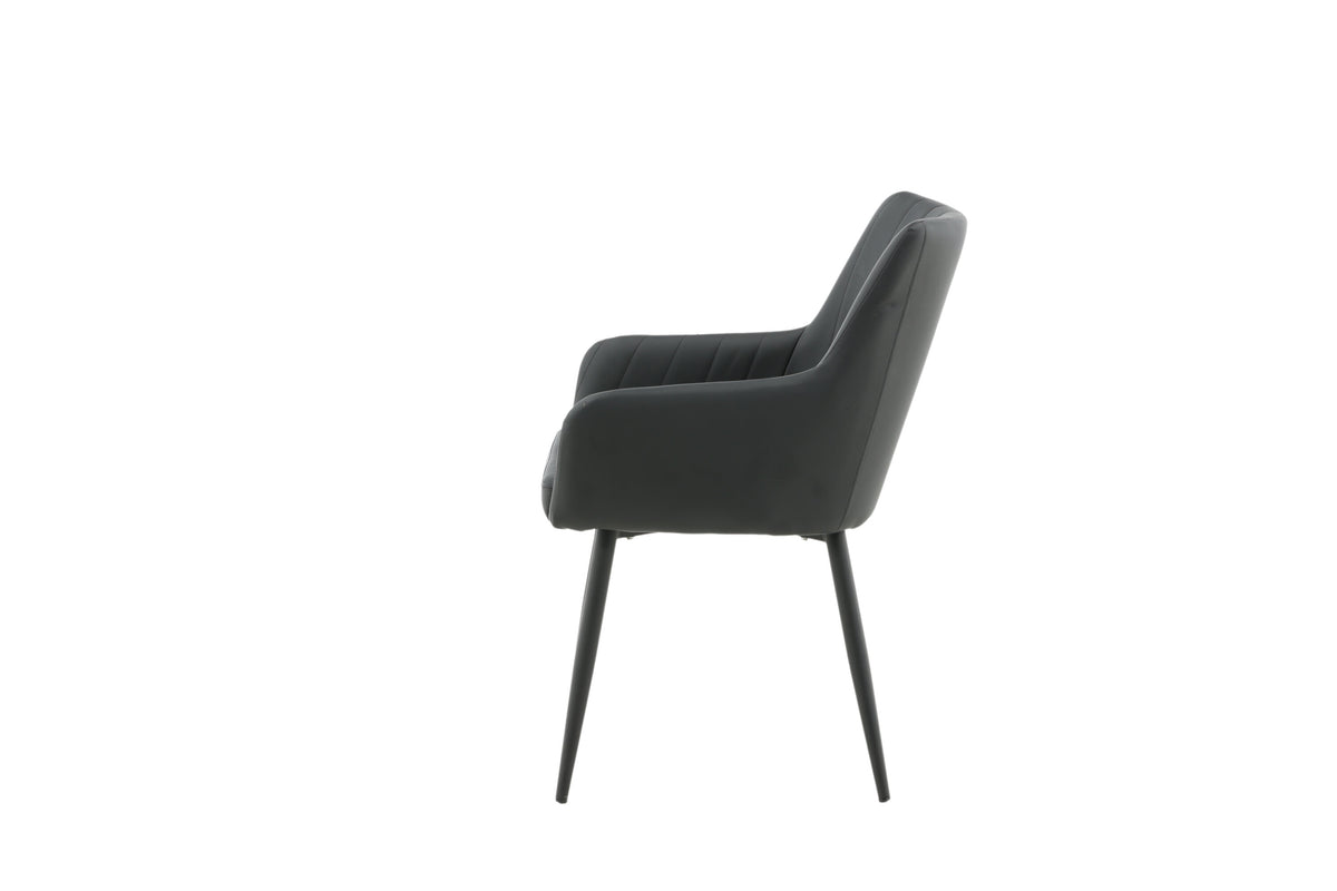 Comfort matstol 2-pack svart med svarta ben