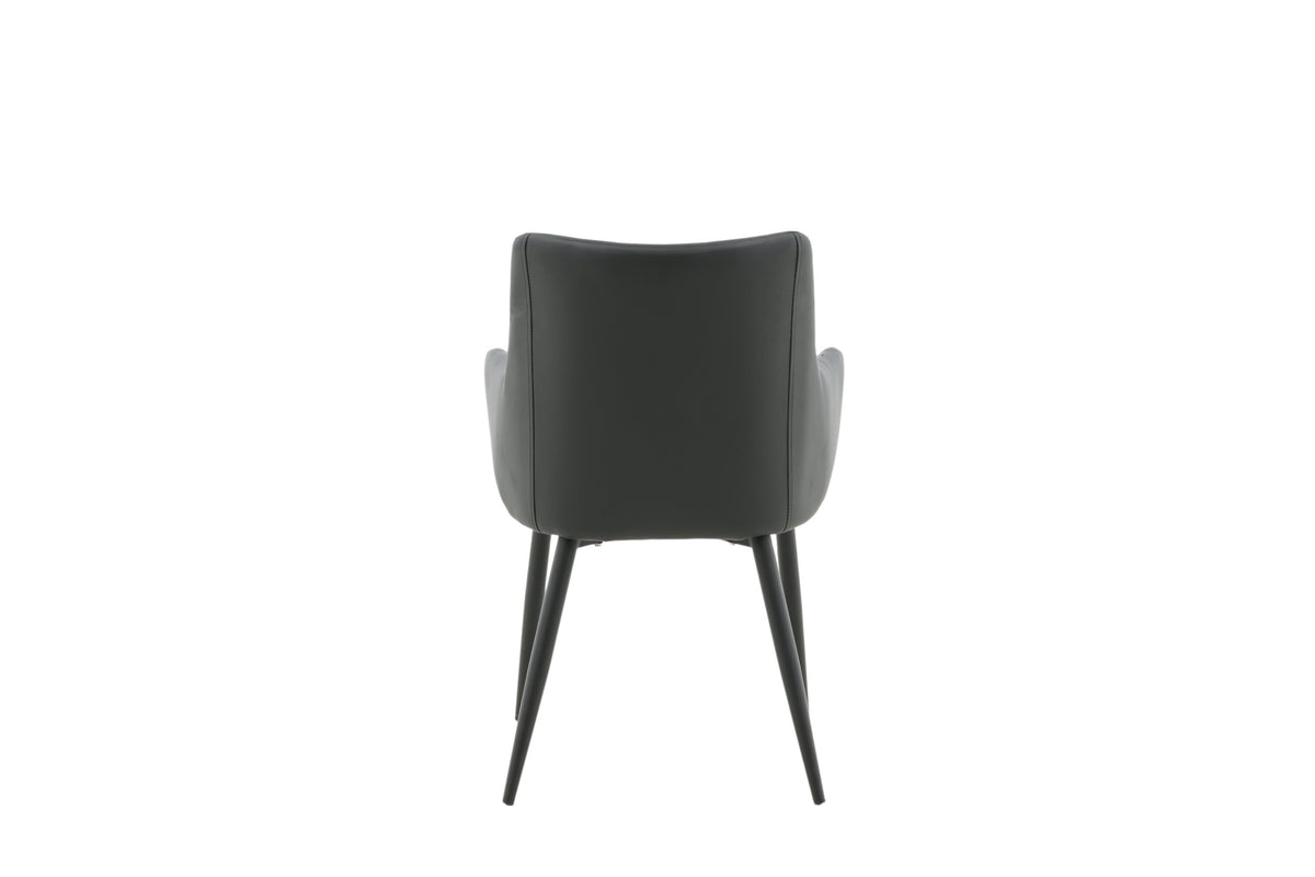 Comfort matstol 2-pack svart med svarta ben