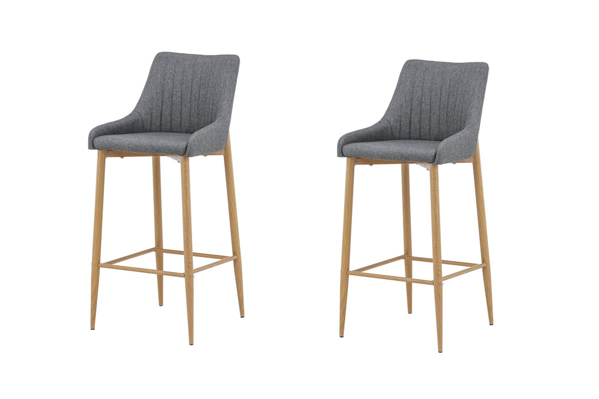 Plaza barstol 2-pack ekfärgad/mörkgrå