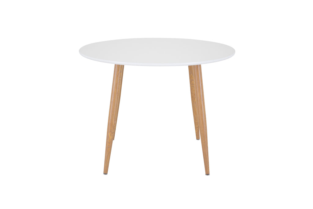 Plaza runt matbord Ø100 cm höjd 75 cm ekimitation och vitt