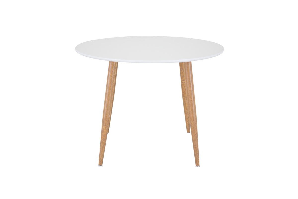 Plaza runt matbord Ø100 cm höjd 75 cm ekimitation och vitt