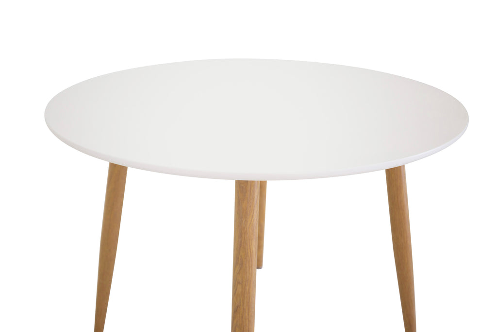 Plaza runt matbord Ø100 cm höjd 75 cm ekimitation och vitt