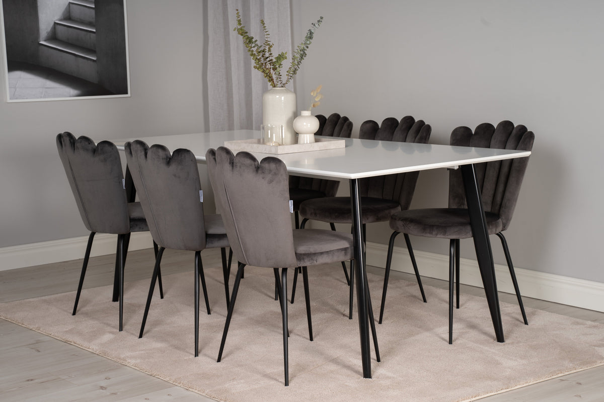 Polar matbord 180x90x75 cm svart/vitt