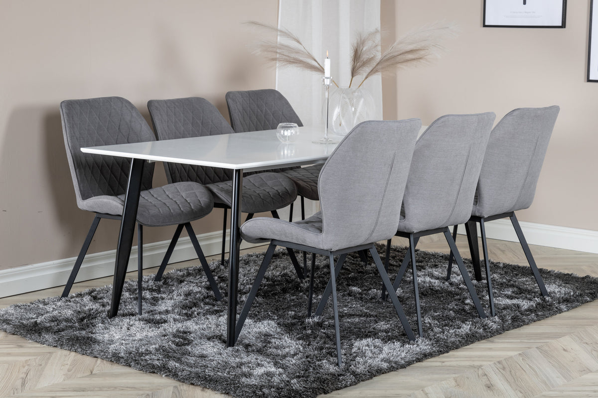 Polar matbord 180x90x75 cm svart/vitt