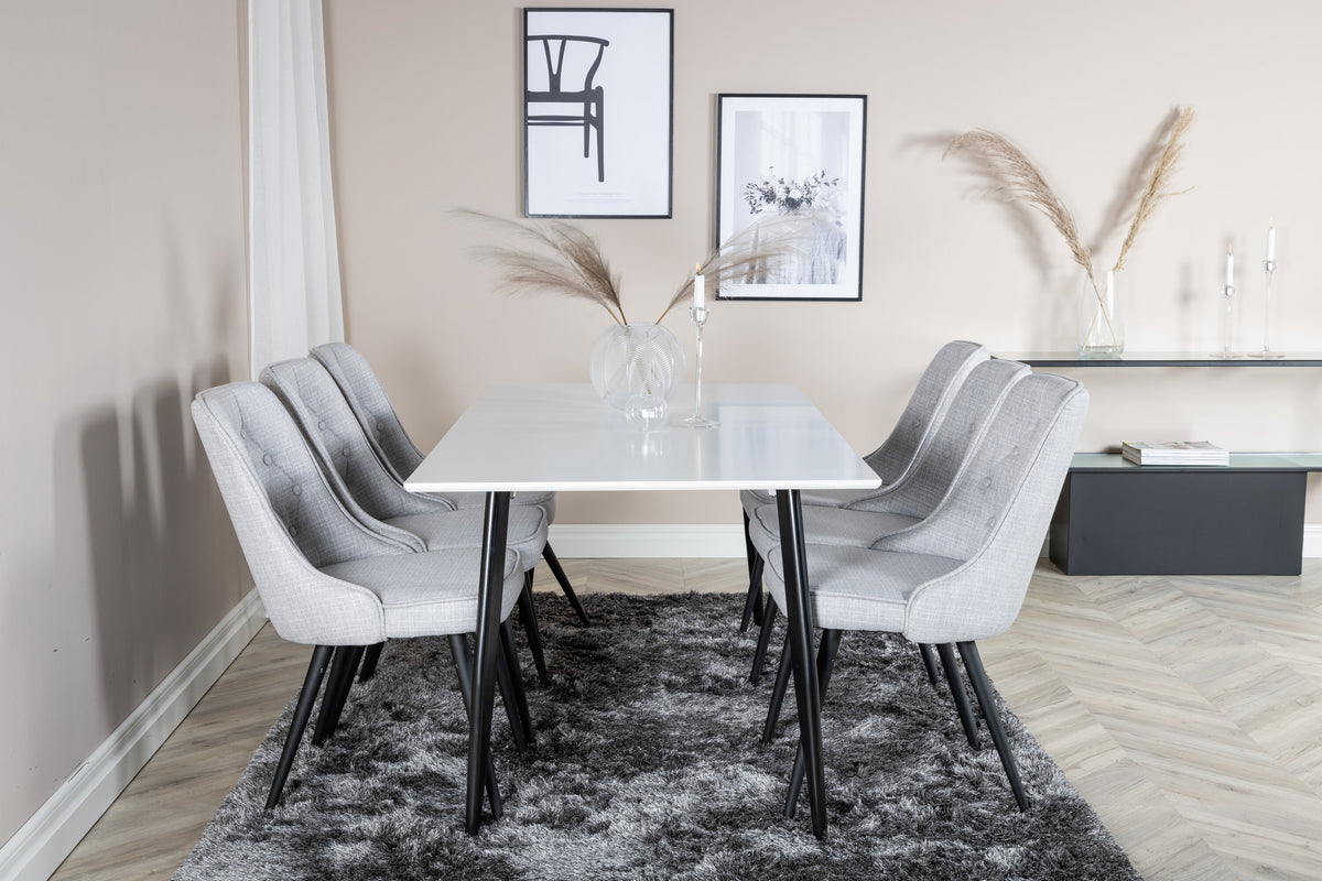 Polar matbord 180x90x75 cm svart/vitt