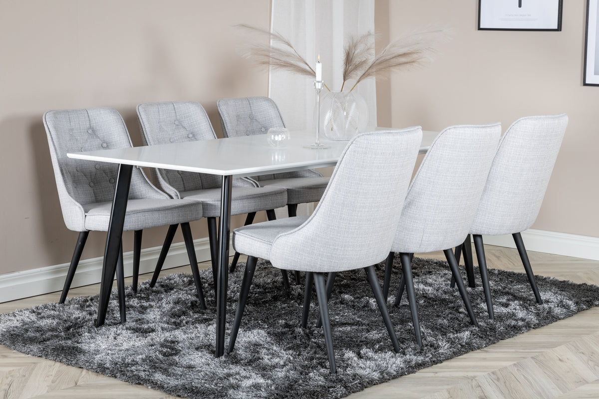 Polar matbord 180x90x75 cm svart/vitt