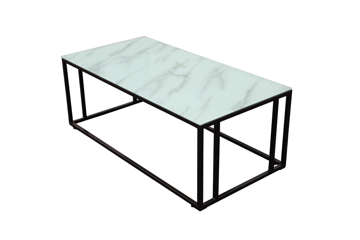 Rock 2.0 soffbord 120x60x45 cm svart med glasmarmor