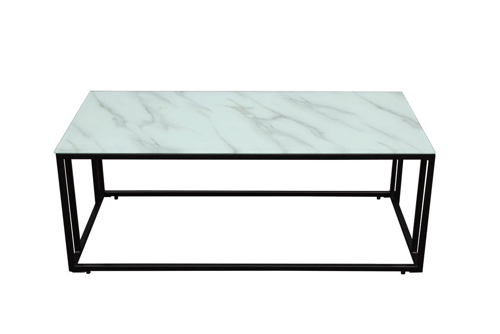 Rock 2.0 soffbord 120x60x45 cm svart med glasmarmor