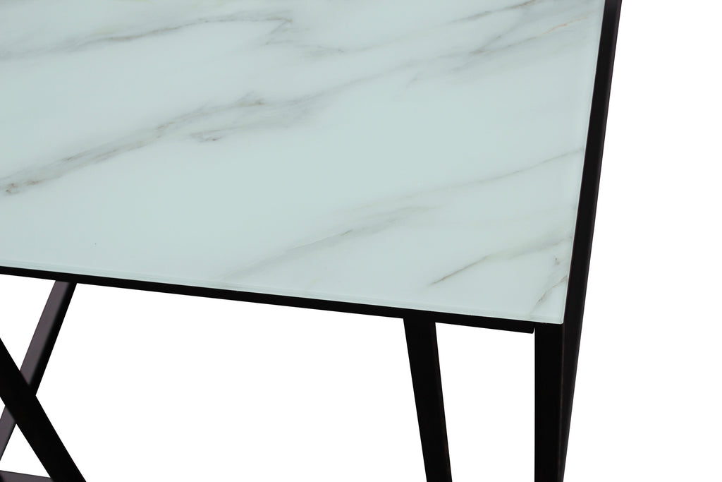 Rock 2.0 soffbord 120x60x45 cm svart med glasmarmor