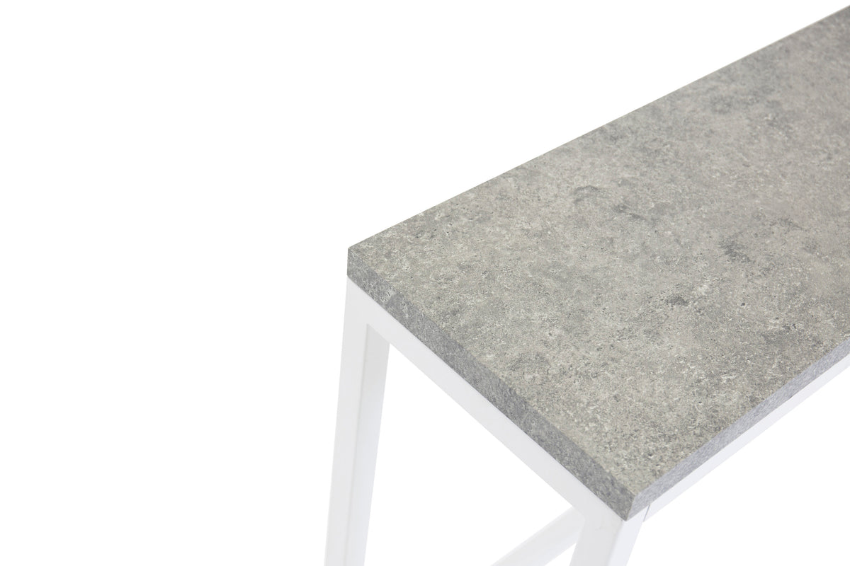 Rise sidobord 110x30x80 cm vitt med betongutseende