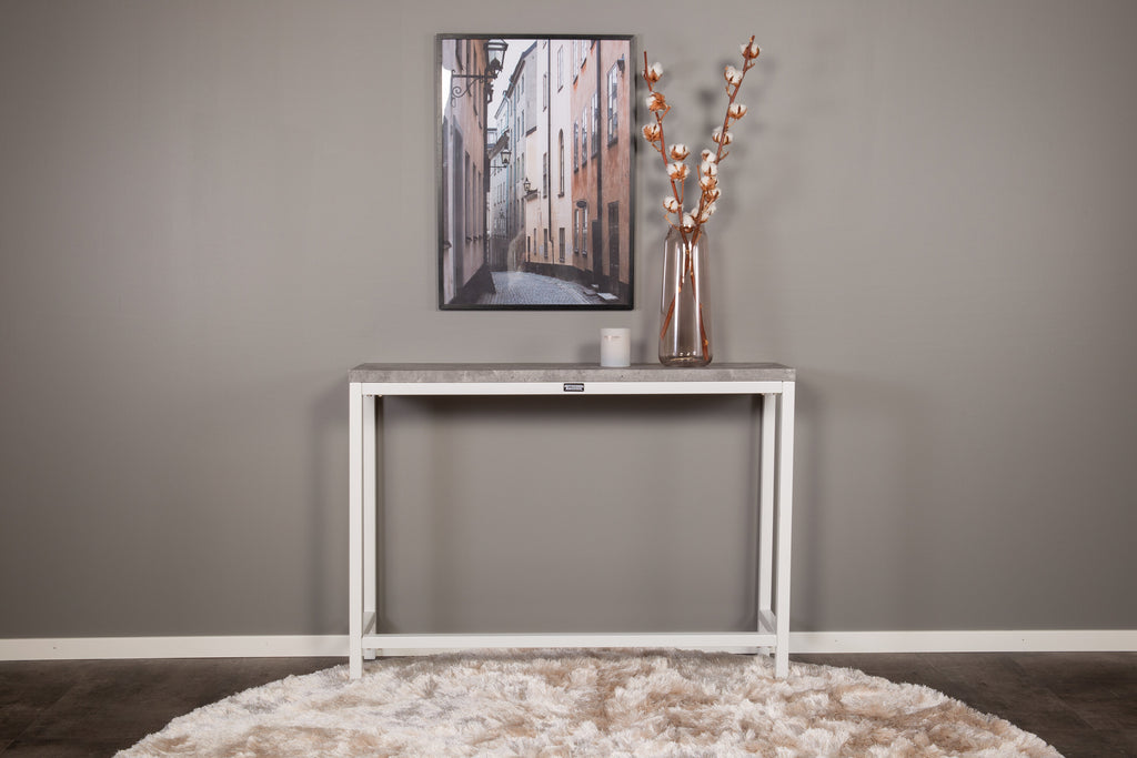 Rise sidobord 110x30x80 cm vitt med betongutseende