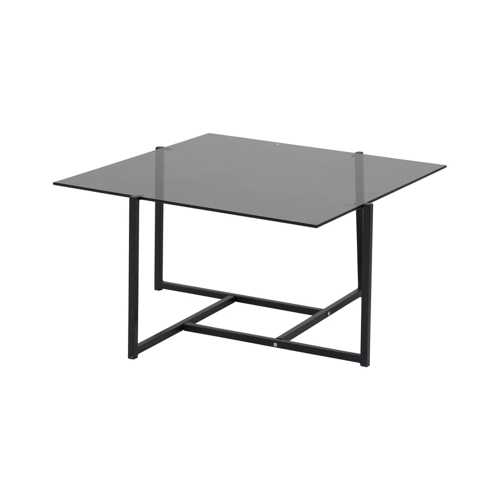 Hybrid soffbord 80x80 cm svart med grått rökglas
