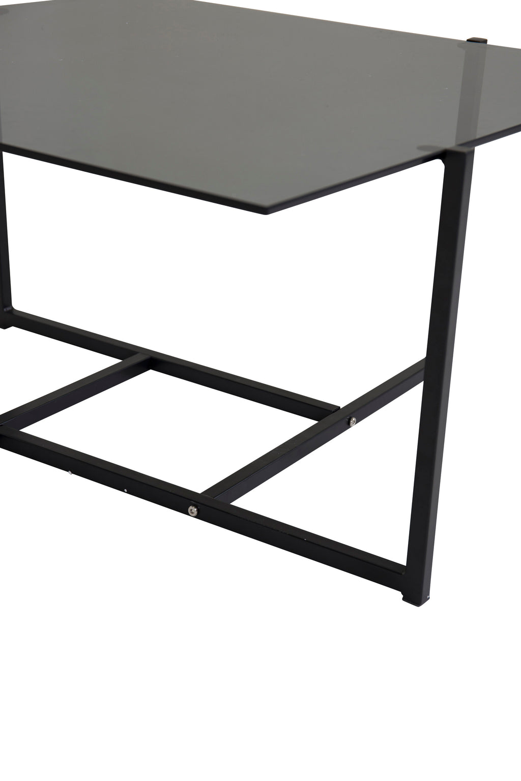 Hybrid soffbord 80x80 cm svart med grått rökglas