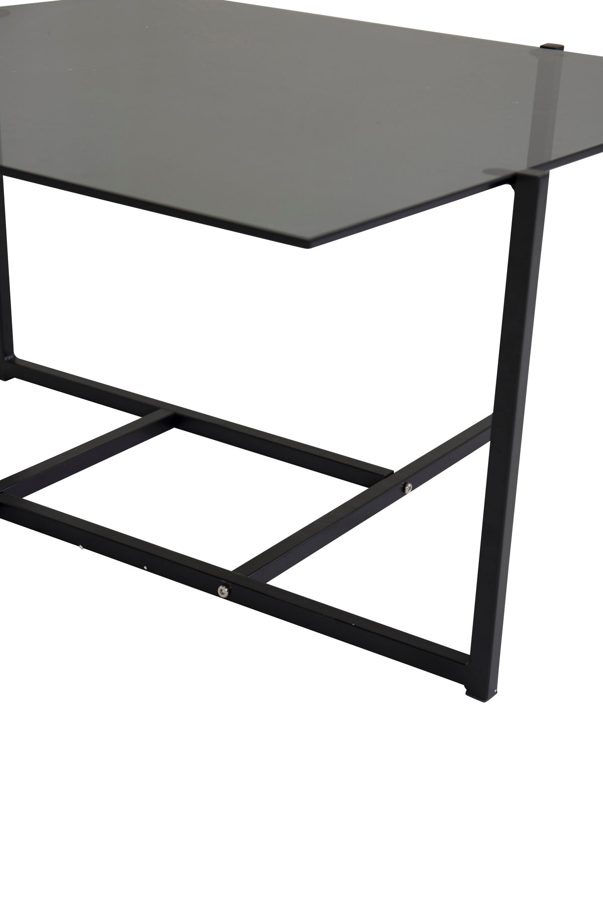 Hybrid soffbord 80x80 cm svart med grått rökglas