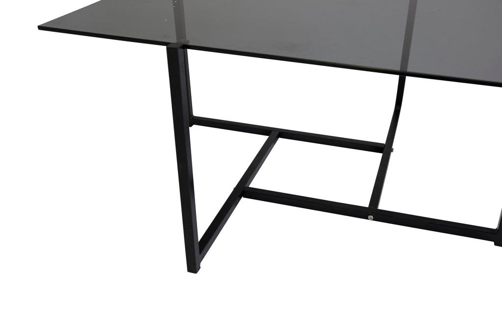 Hybrid soffbord 80x80 cm svart med grått rökglas