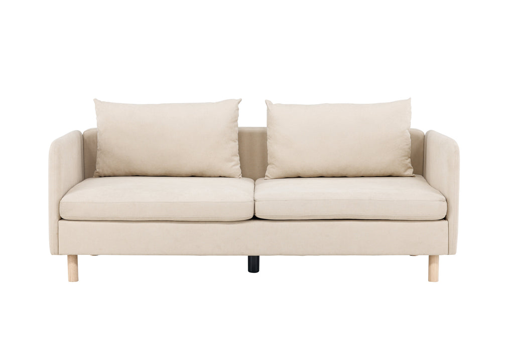 Zero 2-sitssoffa beige tyg och träutseende