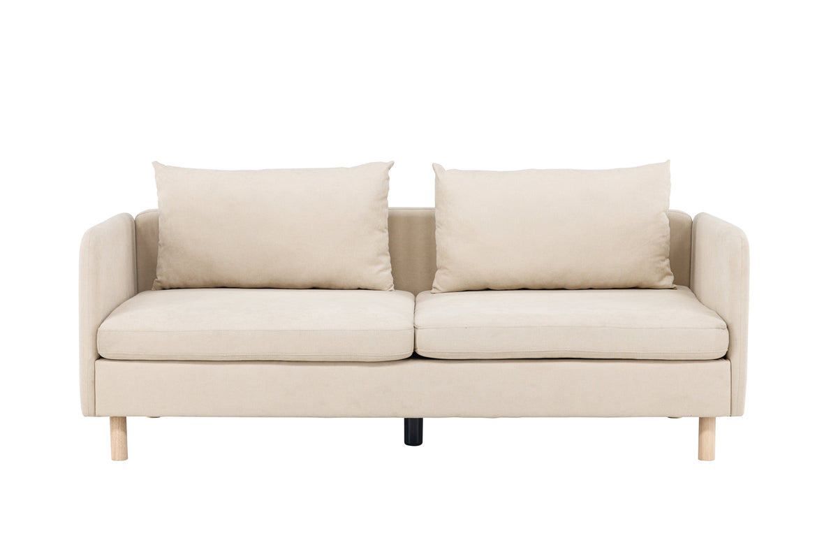Zero 2-sitssoffa beige tyg och träutseende