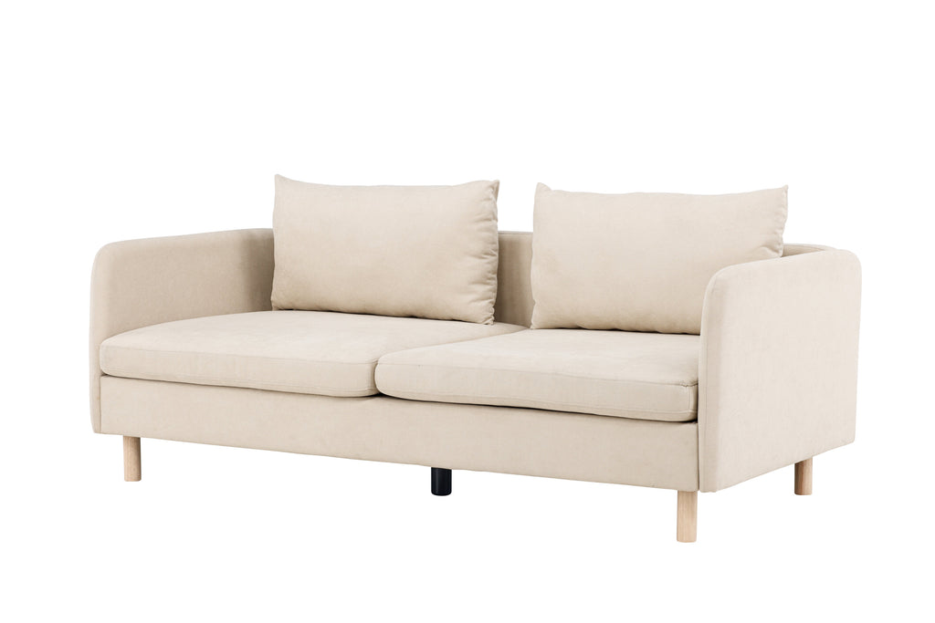 Zero 2-sitssoffa beige tyg och träutseende