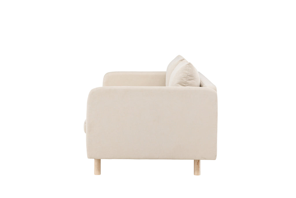 Zero 2-sitssoffa beige tyg och träutseende