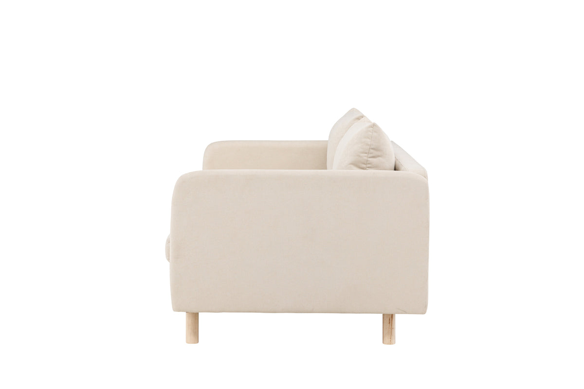 Zero 2-sitssoffa beige tyg och träutseende