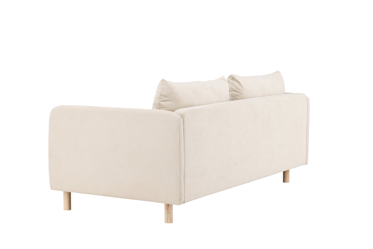 Zero 2-sitssoffa beige tyg och träutseende