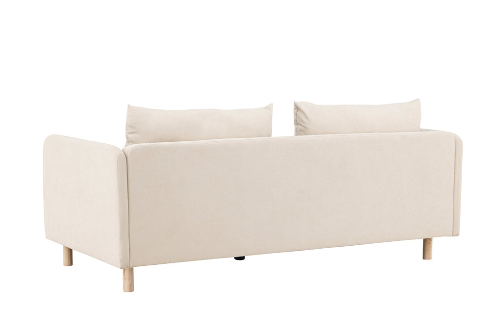Zero 2-sitssoffa beige tyg och träutseende