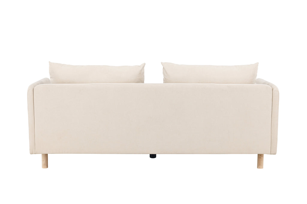 Zero 2-sitssoffa beige tyg och träutseende