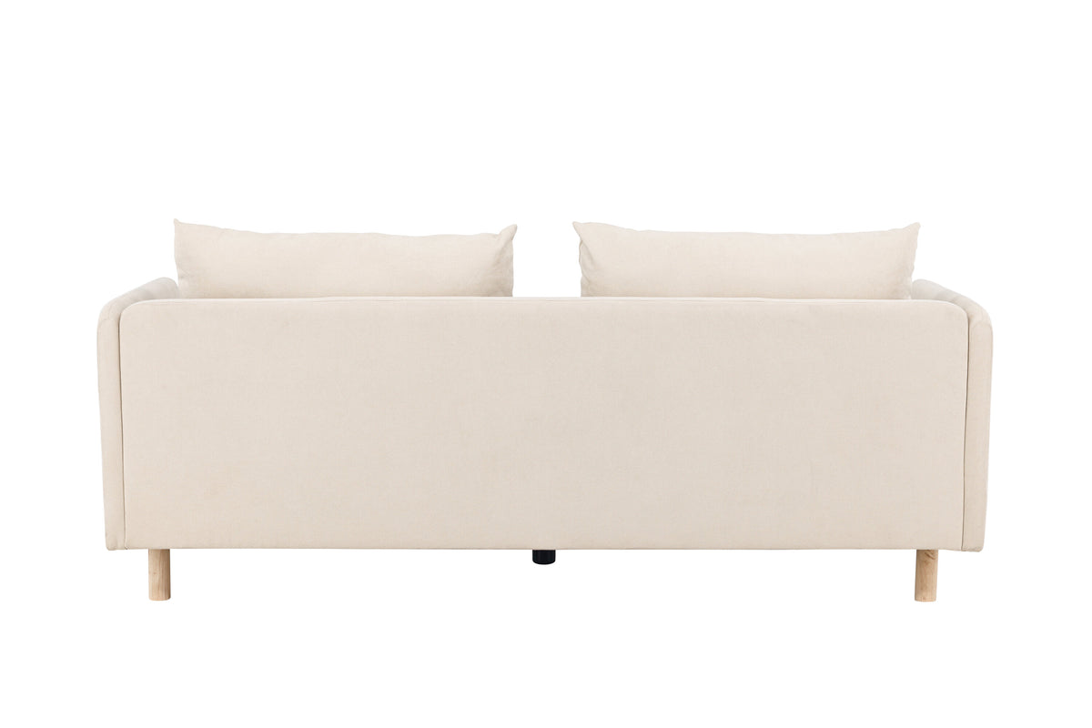 Zero 2-sitssoffa beige tyg och träutseende