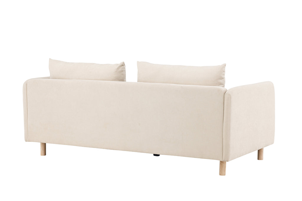 Zero 2-sitssoffa beige tyg och träutseende